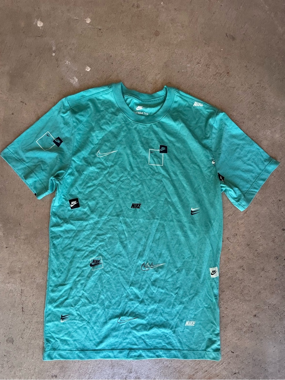 Nike Teal Allover Logo Short-Sleeve Tee